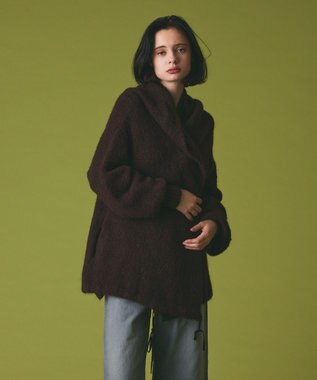 GRACE CONTINENTAL ストールアルパカカーディガン ブラウン