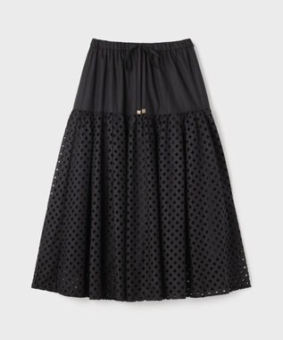 GRACE CONTINENTAL メッシュカットワークスカート ブラック