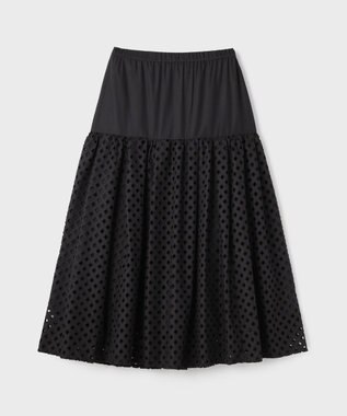 GRACE CONTINENTAL メッシュカットワークスカート ブラック