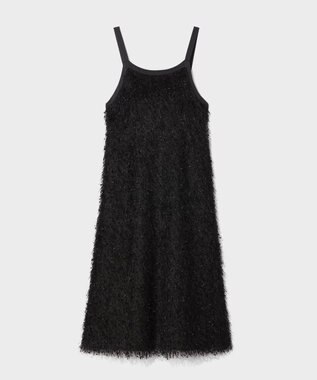 GRACE CONTINENTAL フェザーコンビキャミドレス ブラック