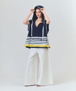 GRACE CONTINENTAL パイルポンチョフーディ ネイビー