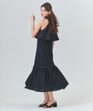 GRACE CONTINENTAL リネンライクホルタードレス ブラック