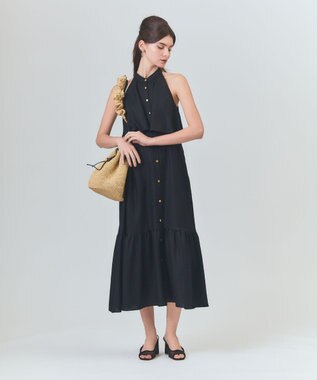 GRACE CONTINENTAL リネンライクホルタードレス ブラック