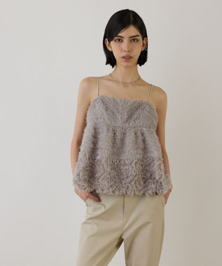 GRACE CONTINENTAL フラワーチュールキャミ グレー