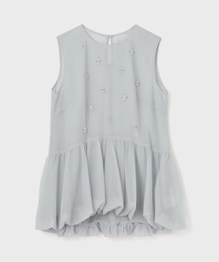 GRACE CONTINENTAL バルーンチュールトップ グレー