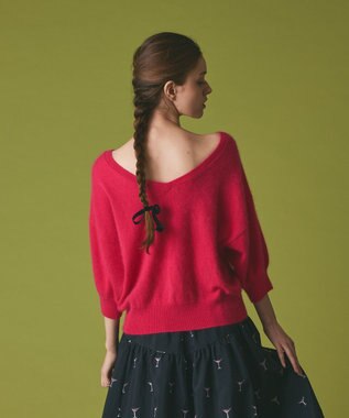 GRACE CONTINENTAL カシミヤファートップ ピンク