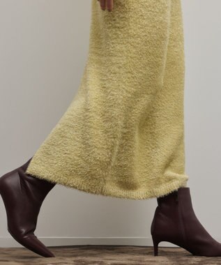 GRACE CONTINENTAL ラメフェザーニットスカート イエロー