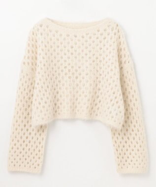 GRACE CONTINENTAL アルパカメッシュニットトップ キナリ