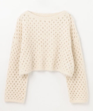 GRACE CONTINENTAL アルパカメッシュニットトップ キナリ