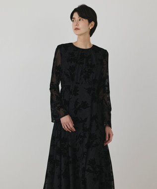 GRACE CONTINENTAL フラワーオパールワンピース ブラック