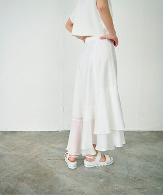 GRACE CONTINENTAL イレギュラーヘムスカート ホワイト