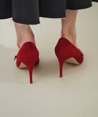 GRACE CONTINENTAL Rupert Sandersonスエードヒール レッド