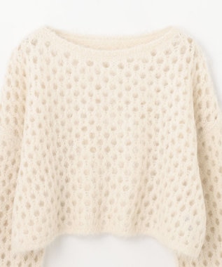 GRACE CONTINENTAL アルパカメッシュニットトップ キナリ