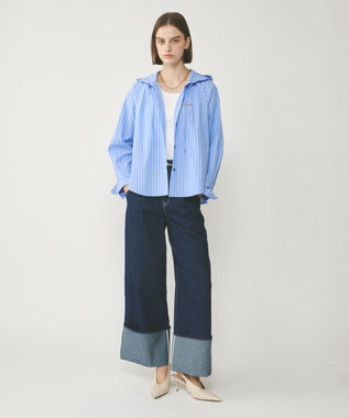 GRACE CONTINENTAL フードカフタントップ ストライプ