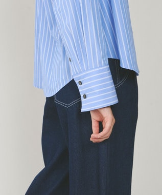 GRACE CONTINENTAL フードカフタントップ ストライプ