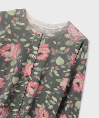 GRACE CONTINENTAL ローズプリントニットカーディガン ブラック