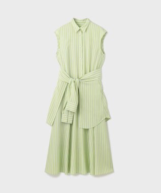 GRACE CONTINENTAL ストライプシャツワンピース グリーン
