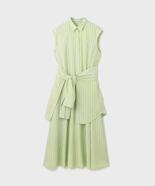 GRACE CONTINENTAL ストライプシャツワンピース グリーン