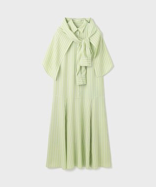 GRACE CONTINENTAL ストライプシャツワンピース グリーン