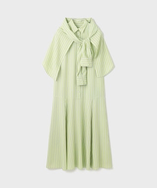 GRACE CONTINENTAL ストライプシャツワンピース グリーン