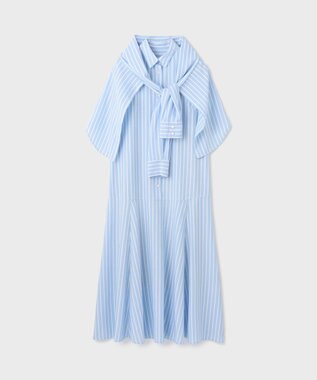 GRACE CONTINENTAL ストライプシャツワンピース ブルー