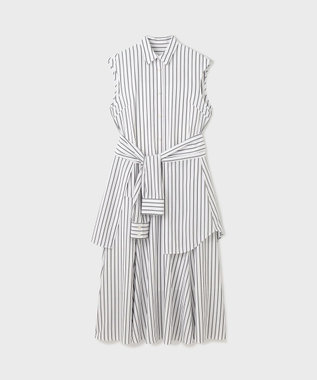 GRACE CONTINENTAL ストライプシャツワンピース ホワイト