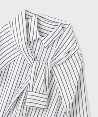 GRACE CONTINENTAL ストライプシャツワンピース ホワイト