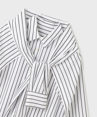 GRACE CONTINENTAL ストライプシャツワンピース ホワイト