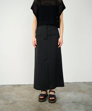 GRACE CONTINENTAL サテンストレートスカート ブラック