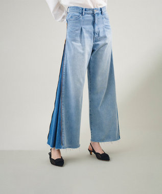 GRACE CONTINENTAL サイドジップデニムパンツ ブルー