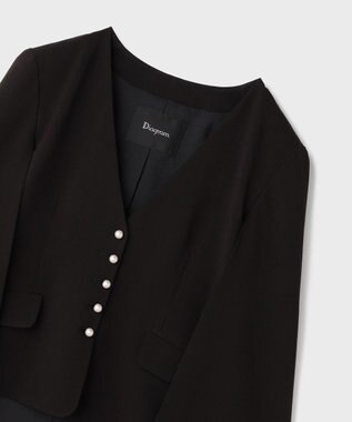 GRACE CONTINENTAL トリアセケープスリーブジャケット ブラック