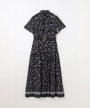 GRACE CONTINENTAL ハートレオパードプリントワンピース ブラック