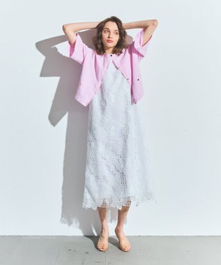 GRACE CONTINENTAL メッシュフラワーレースワンピース ホワイト