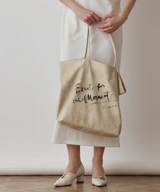 GRACE CONTINENTAL ロゴレザートート ベージュ