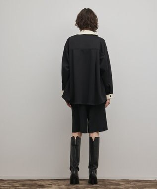 GRACE CONTINENTAL レザーカットシャツ ブラック