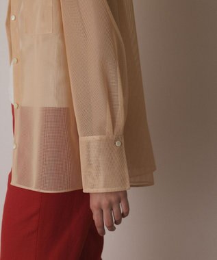 GRACE CONTINENTAL メッシュオーバーシャツ ピンク