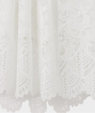 GRACE CONTINENTAL ラッフルレース切替マキシ ホワイト