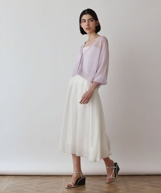 GRACE CONTINENTAL シアージョーゼットカーディガン ラベンダー