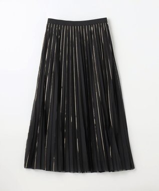 GRACE CONTINENTAL フォイルラインプリーツスカート ブラック
