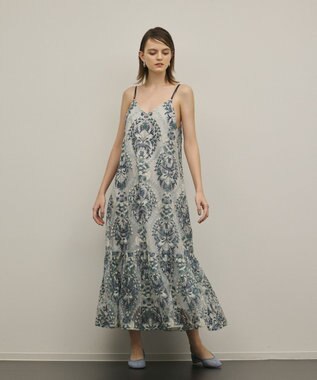 GRACE CONTINENTAL オーナメントembワンピース ブルー