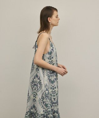 GRACE CONTINENTAL オーナメントembワンピース ブルー