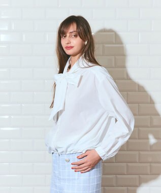 GRACE CONTINENTAL ボウタイシャツブルゾン ホワイト