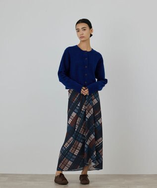 GRACE CONTINENTAL ラメショートニットカーディガン ブルー