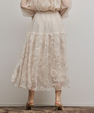 GRACE CONTINENTAL 刺繍チュールスカート キナリ
