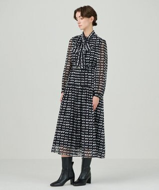 GRACE CONTINENTAL ハートキカプリントワンピース ブラック