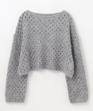 GRACE CONTINENTAL アルパカメッシュニットトップ グレー