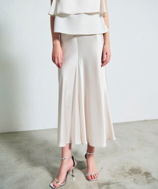 GRACE CONTINENTAL サテンバイアスロングスカート キナリ