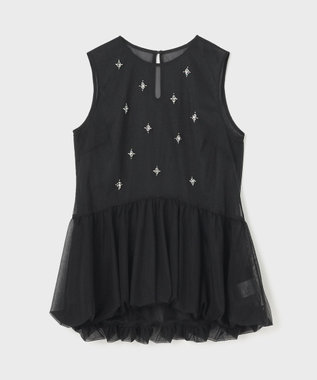 GRACE CONTINENTAL バルーンチュールトップ ブラック