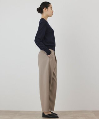 GRACE CONTINENTAL バイカラーウールニットトップ ネイビー
