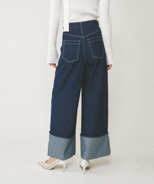 GRACE CONTINENTAL ロールアップワイドパンツ インディゴ